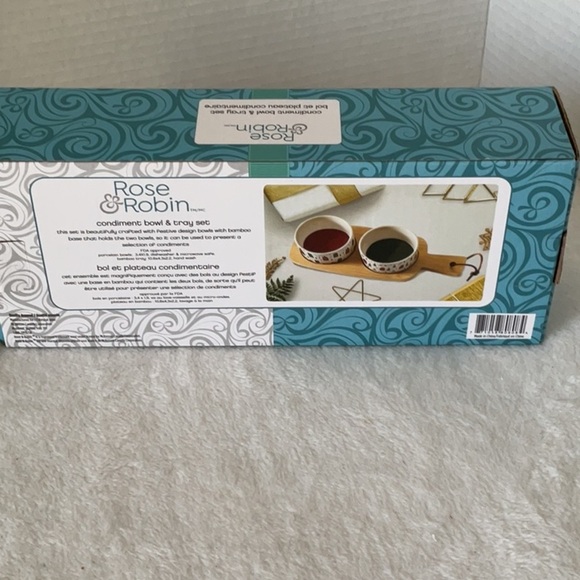 Condiment Bowl & Tray Set - Red and Green NWOT - Picture 2 of 6